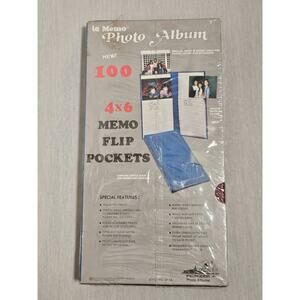 Le’ Memo Red Photo Album - Holds 100 Photos or Recipe Cards 4” x 6” - Vtg - New